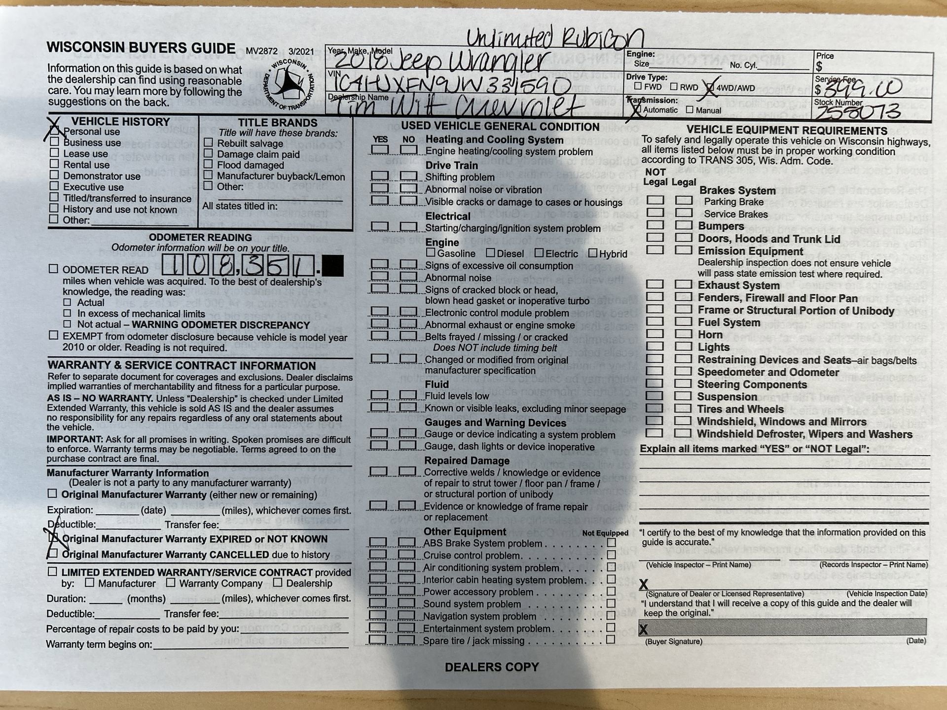 2018 Jeep Wrangler Unlimited Rubicon 4x4