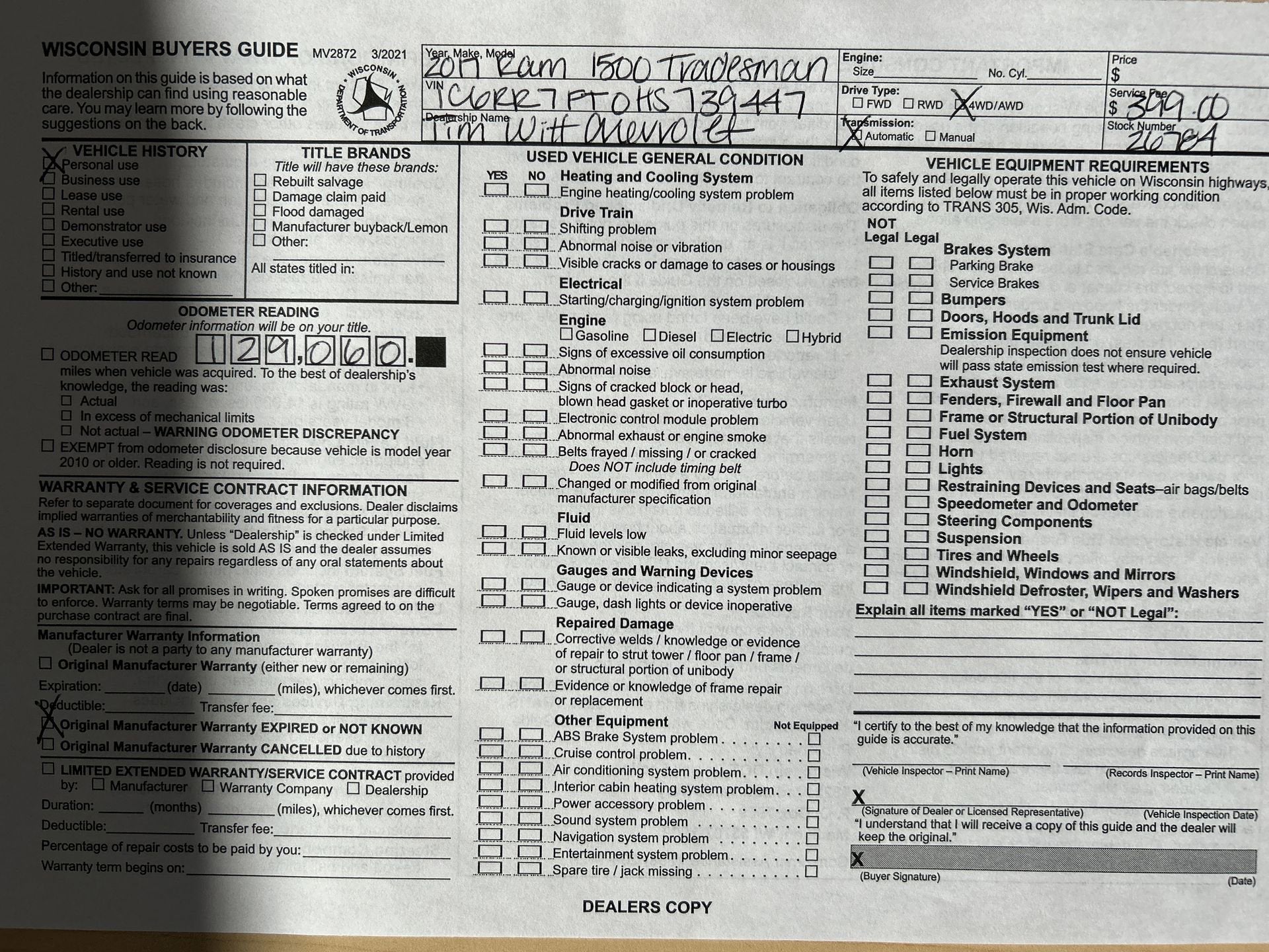 2017 RAM 1500 Express Quad Cab 4x4 6'4" Box