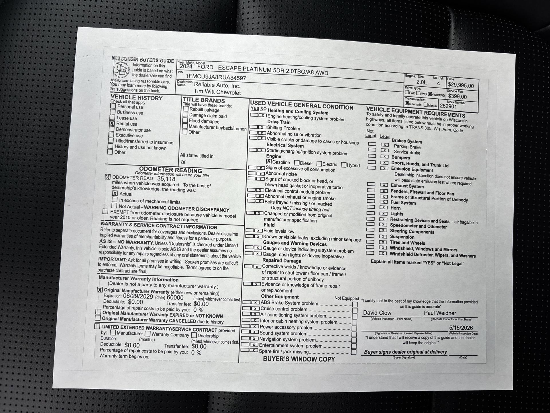 2024 Ford Escape Platinum
