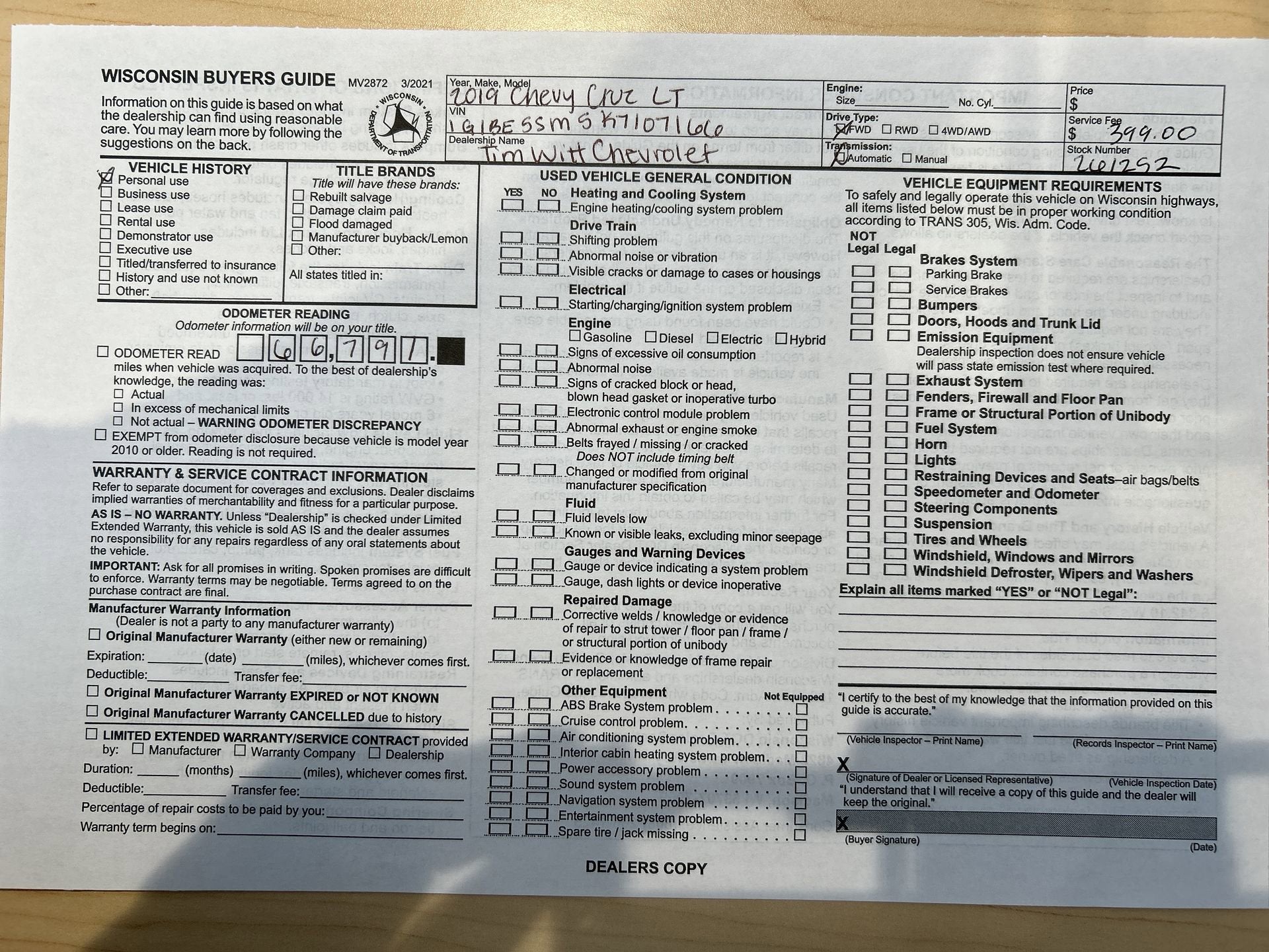 2019 Chevrolet Cruze LT
