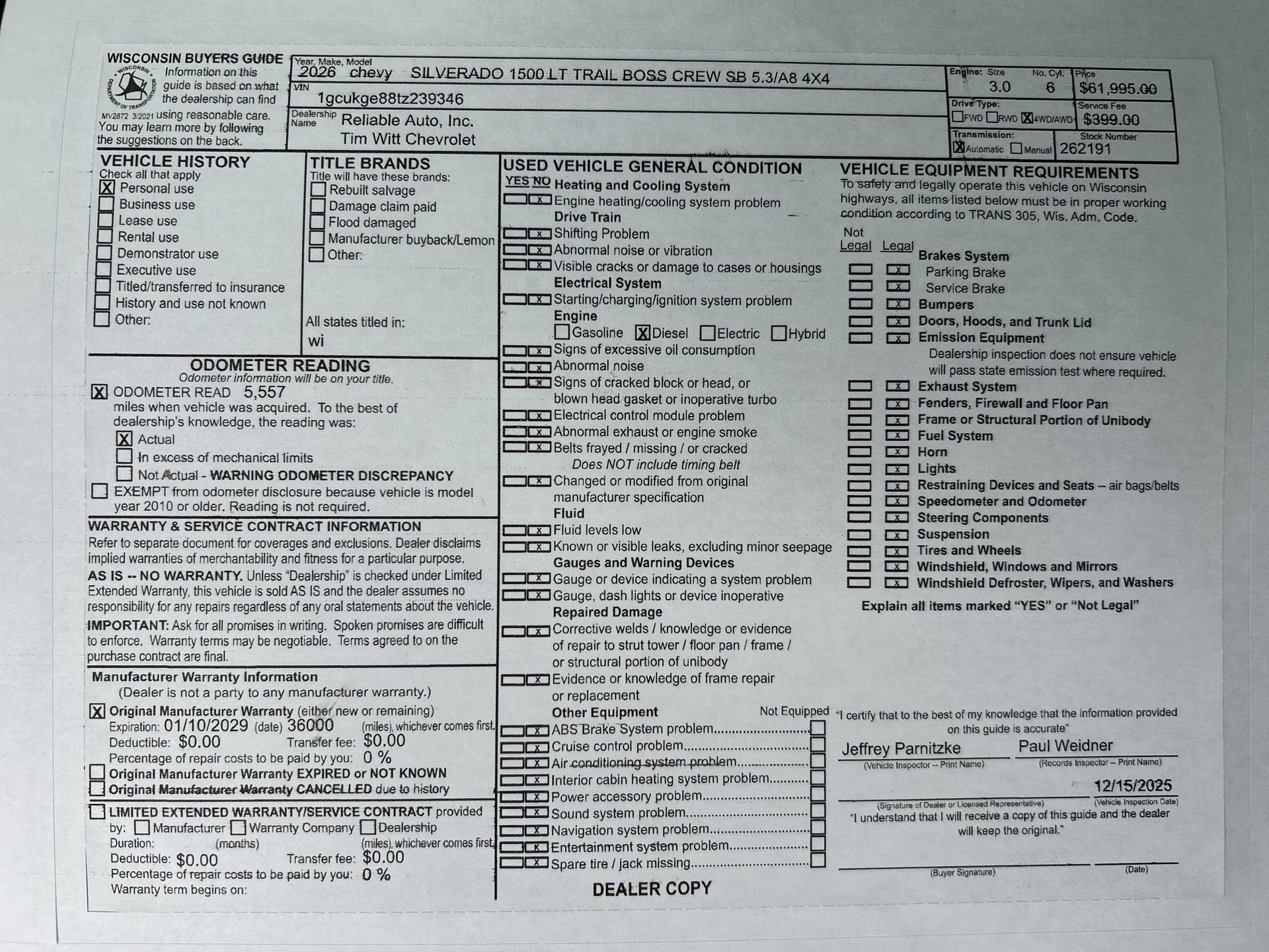 2026 Chevrolet Silverado 1500 LTZ