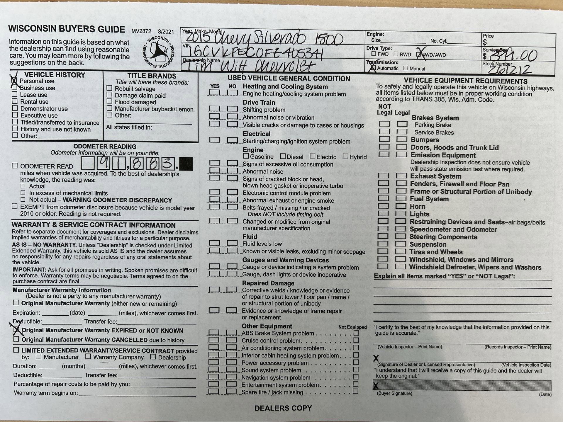 2015 Chevrolet Silverado 1500 LS