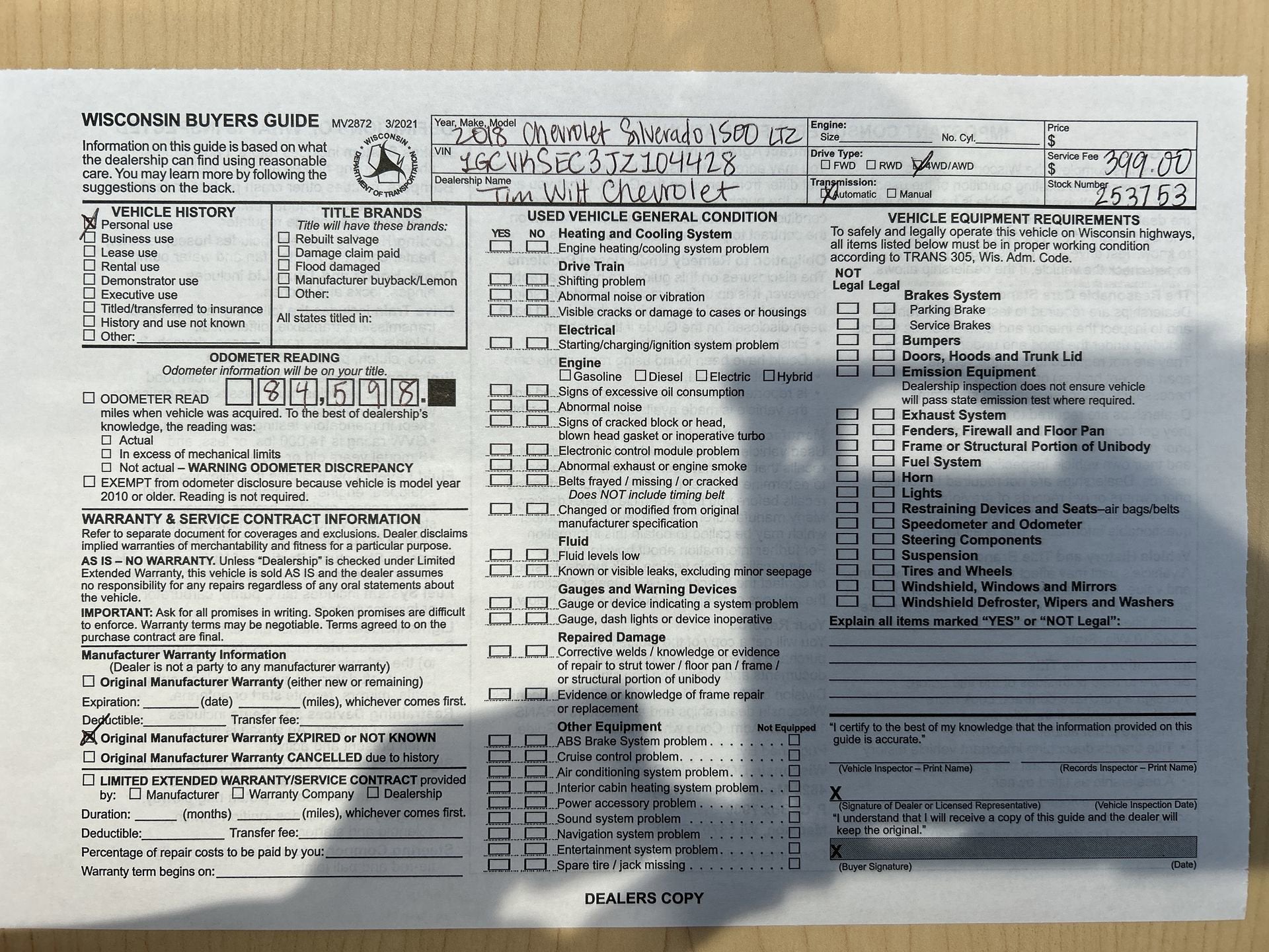 2018 Chevrolet Silverado 1500 LTZ