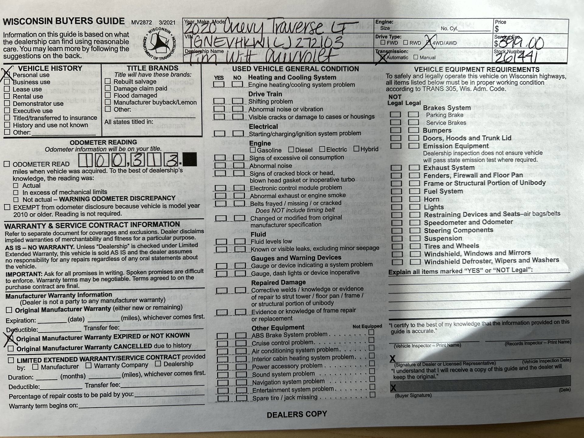 2020 Chevrolet Traverse LT Leather