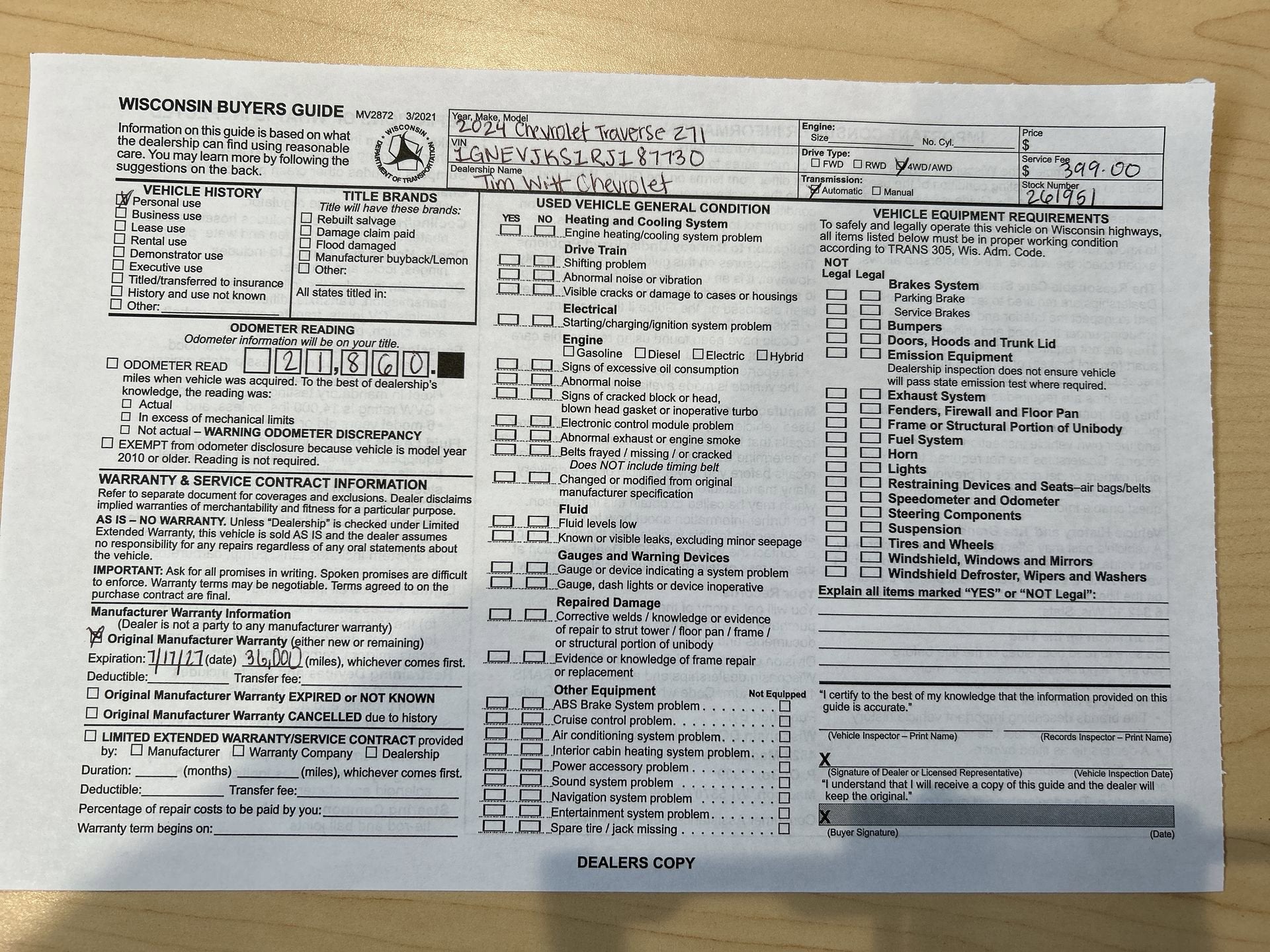 2024 Chevrolet Traverse Z71