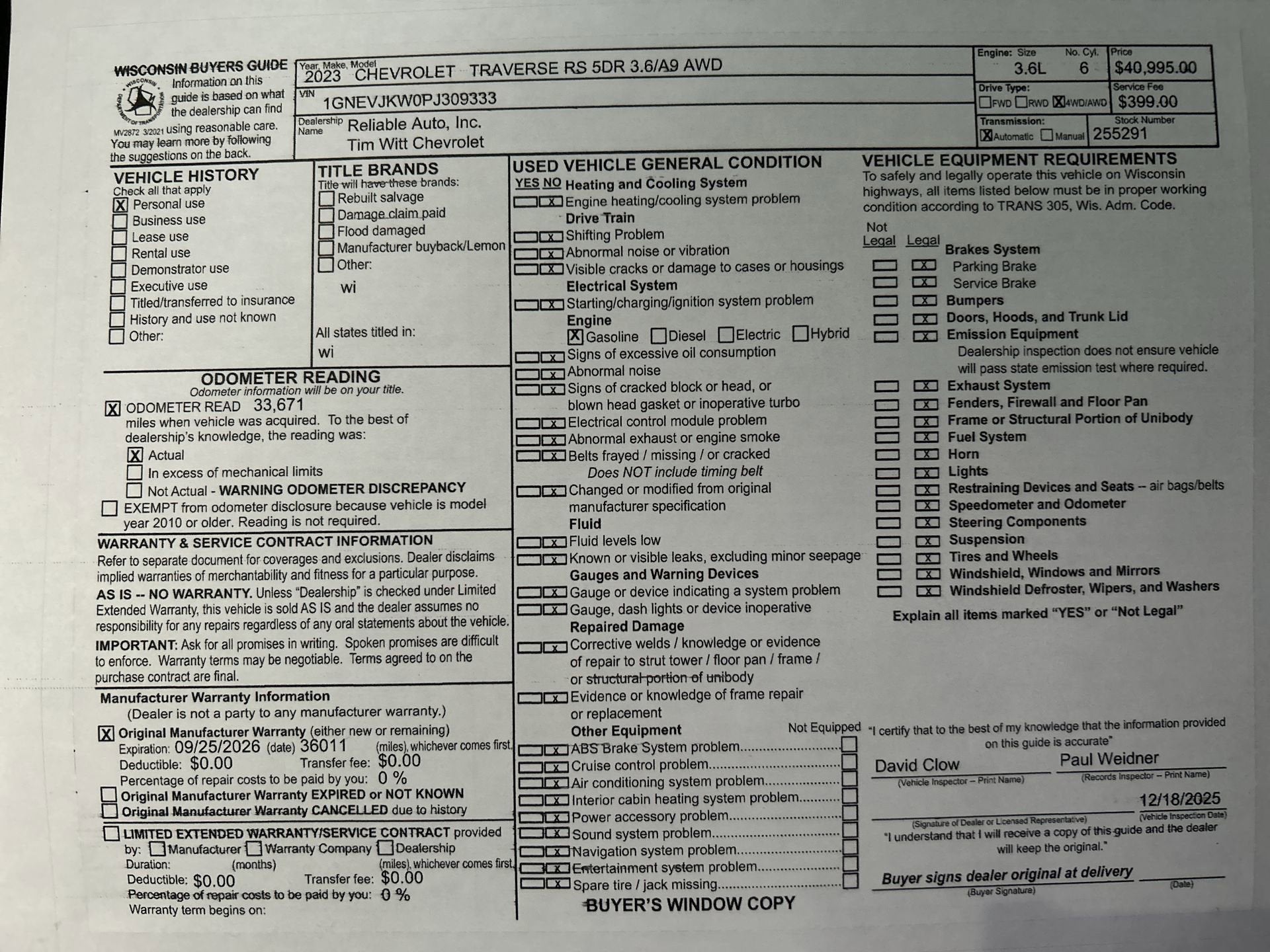 2023 Chevrolet Traverse RS