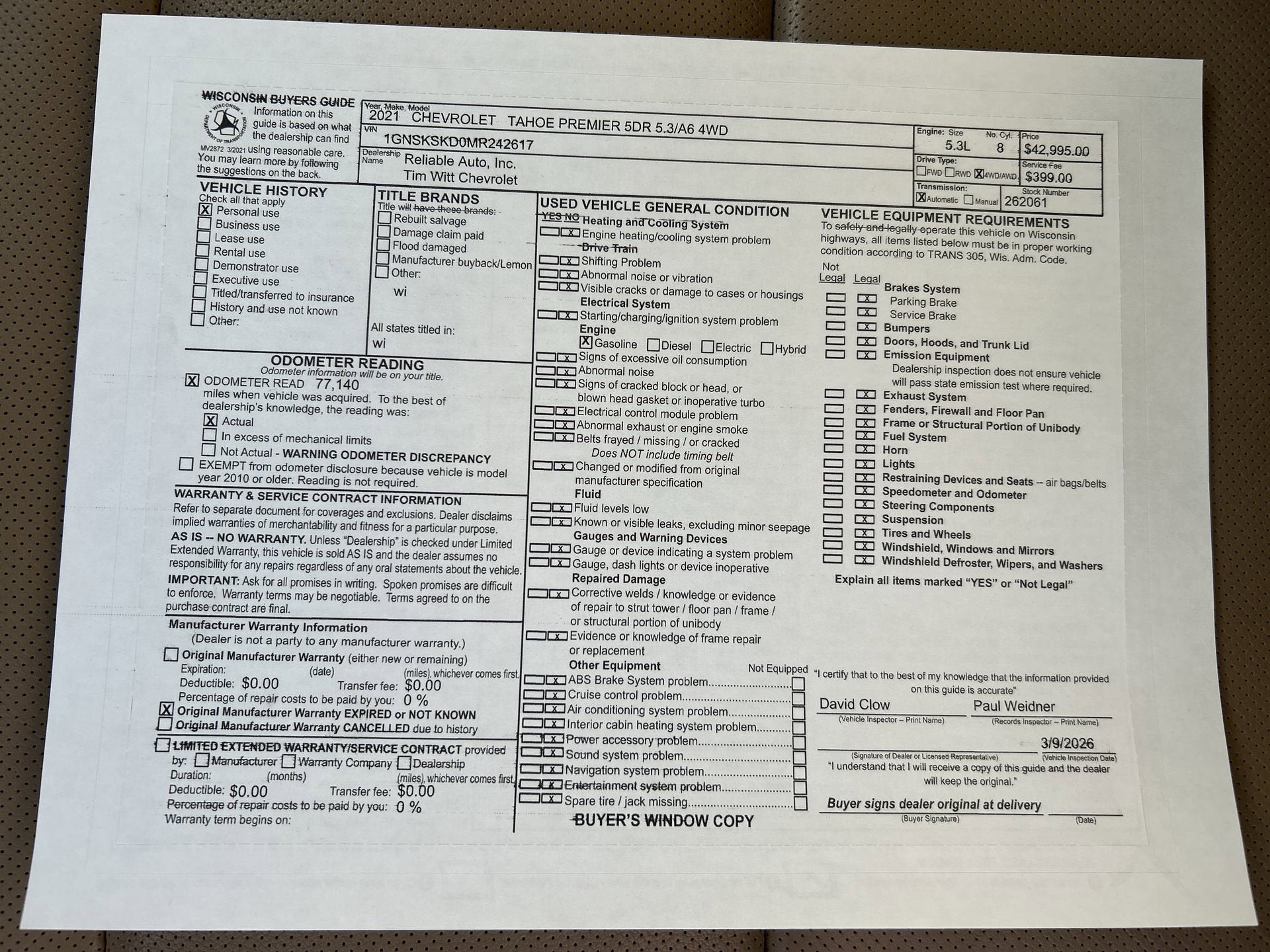 2021 Chevrolet Tahoe Premier