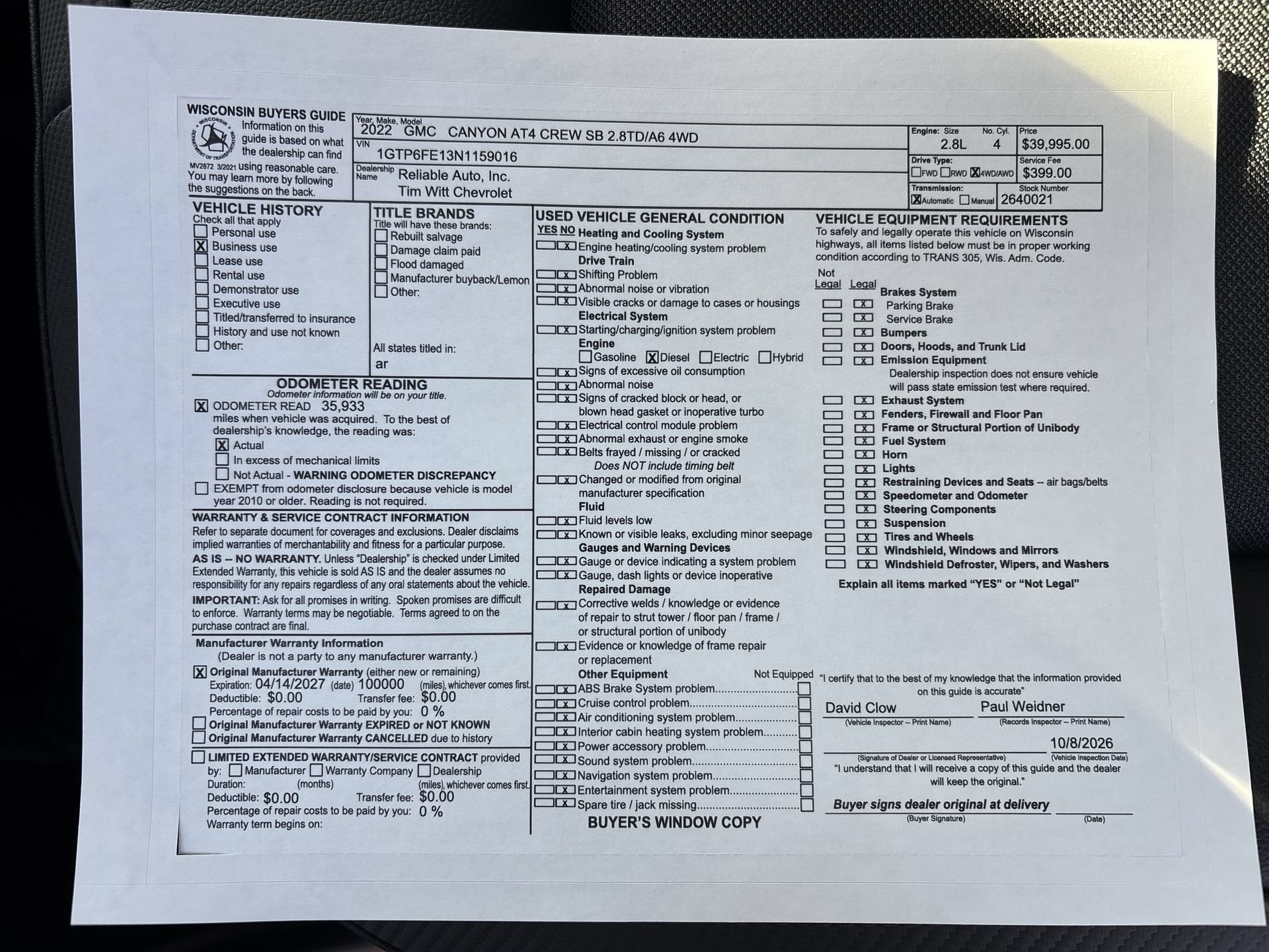 2022 GMC Canyon 4WD AT4 w/Cloth