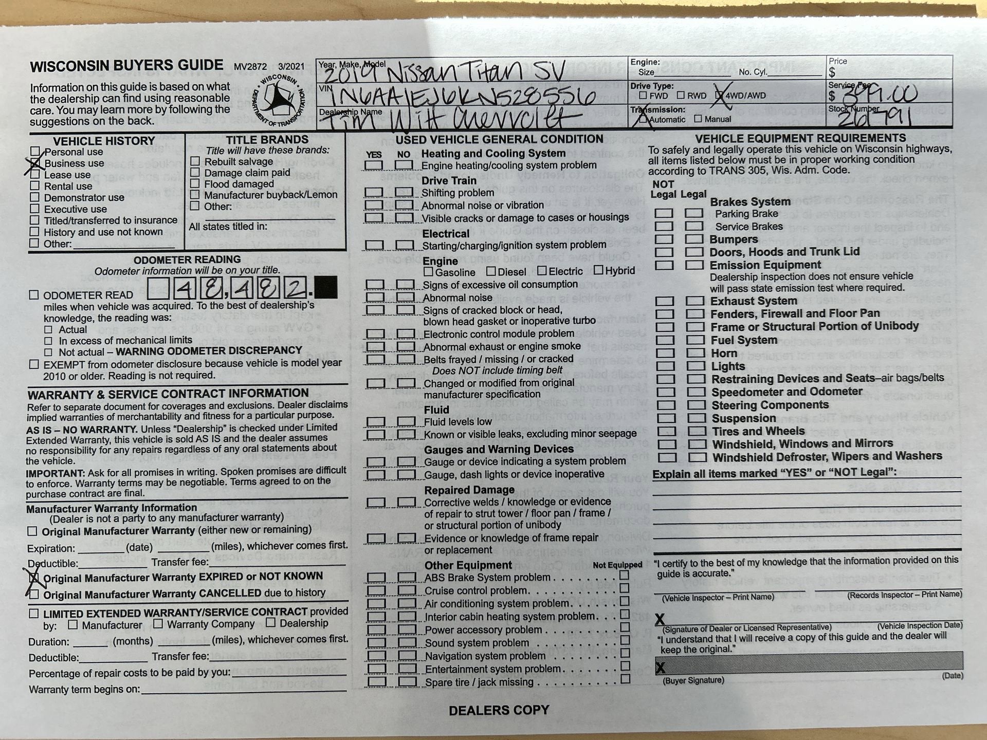 2019 Nissan TITAN SV