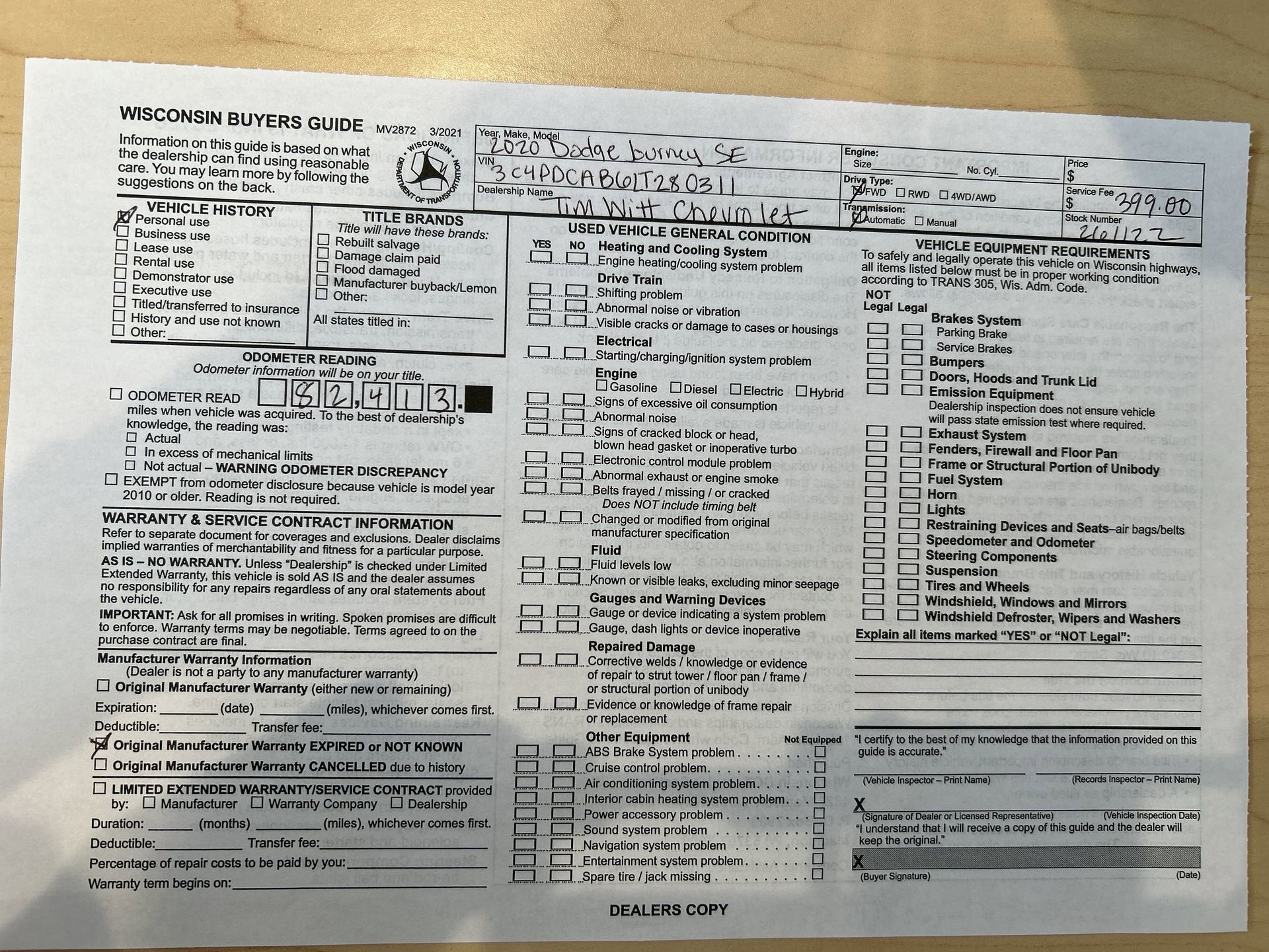 2020 Dodge Journey SE Value