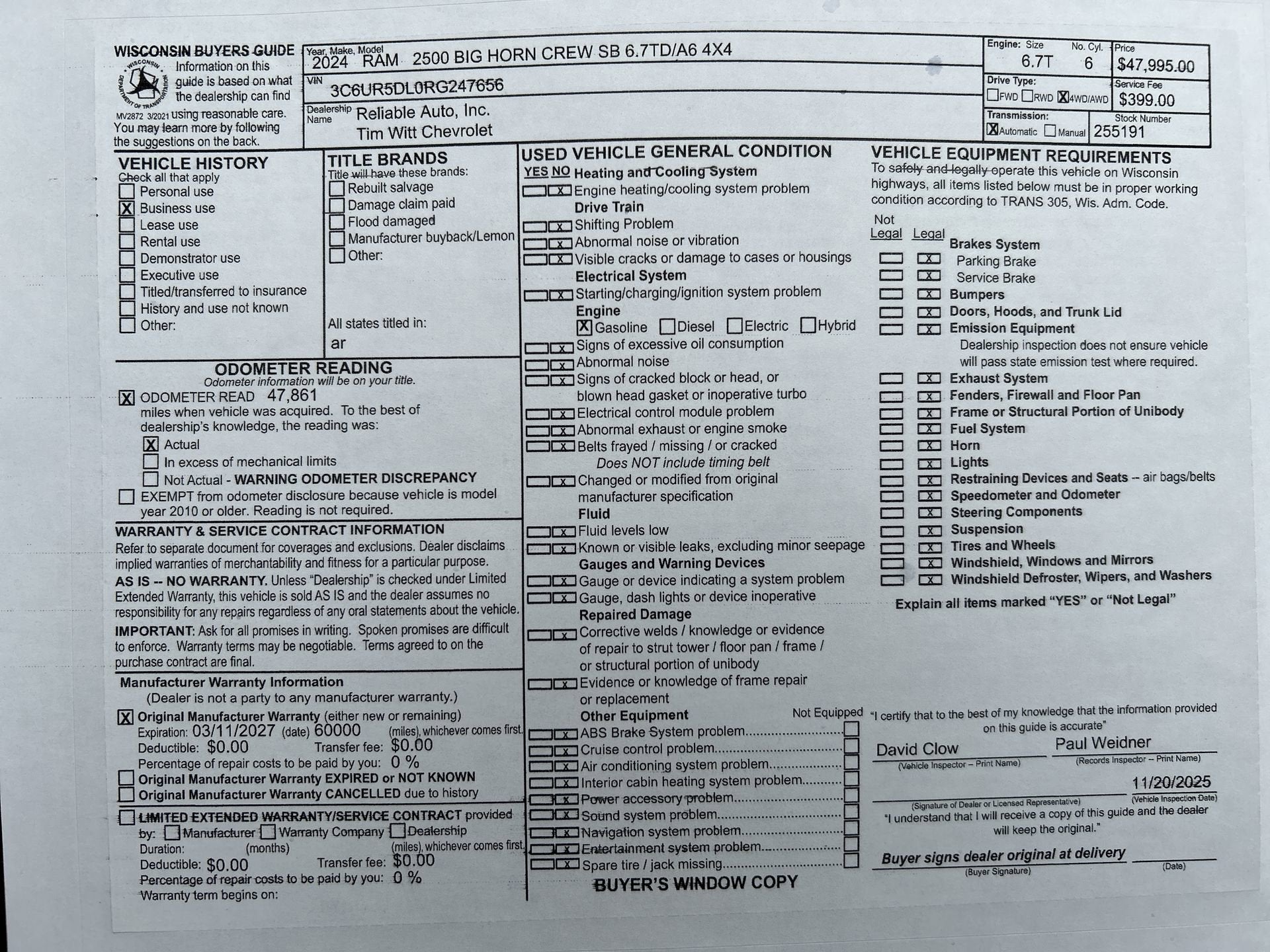 2024 RAM 2500 Big Horn