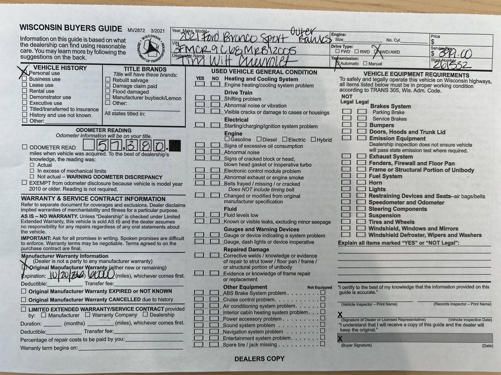 2021 Ford Bronco Sport Outer Banks