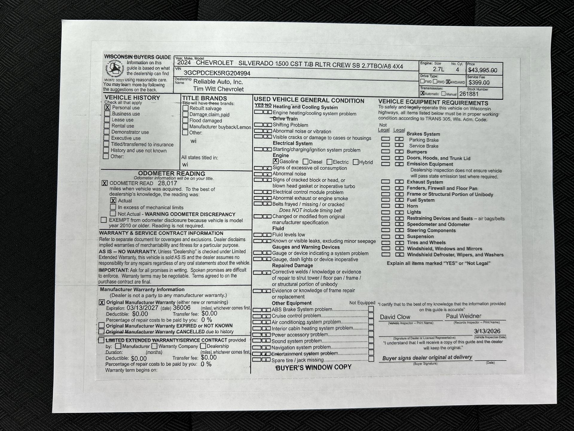 2024 Chevrolet Silverado 1500 Custom Trail Boss