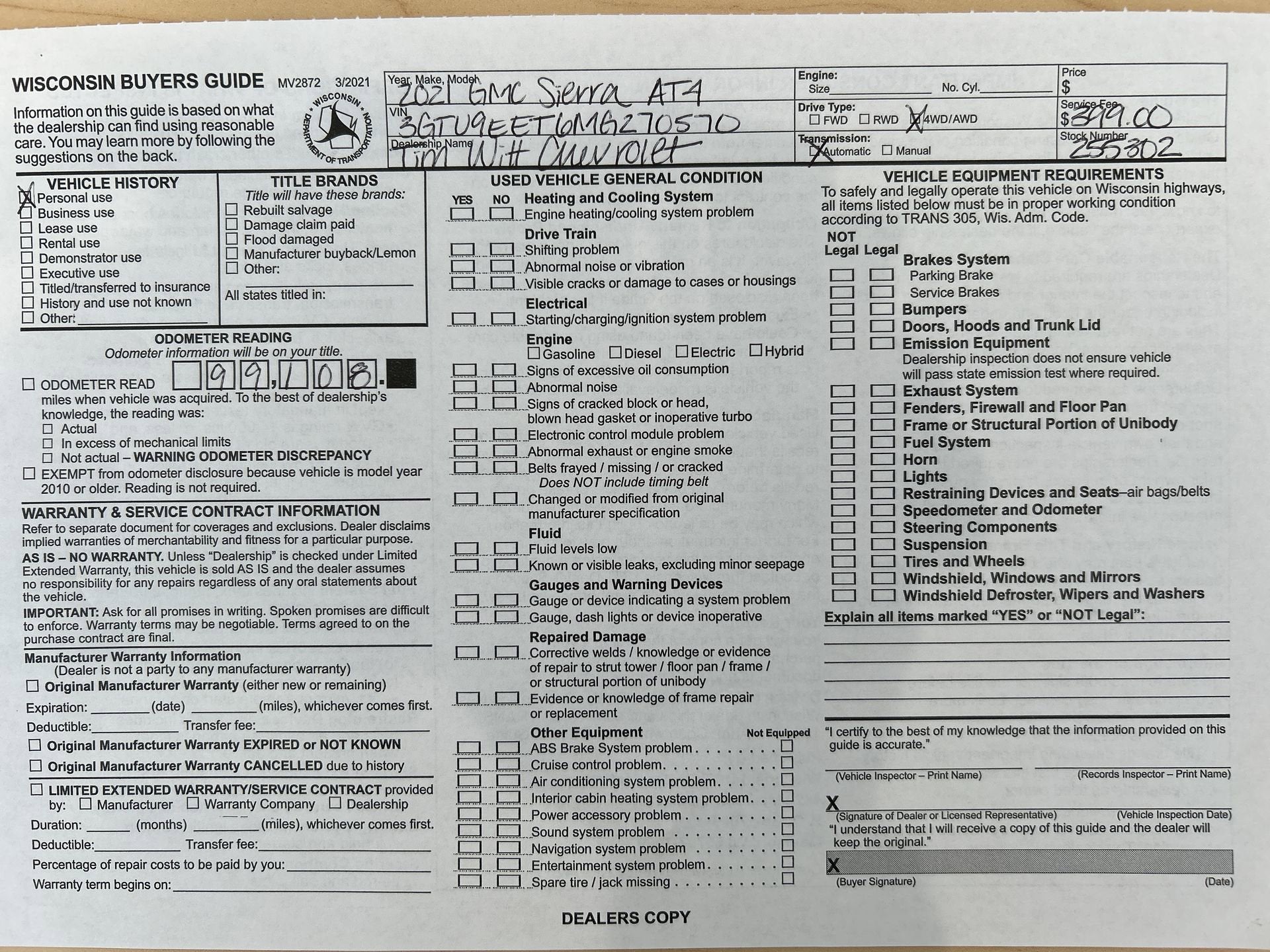 2021 GMC Sierra 1500 AT4