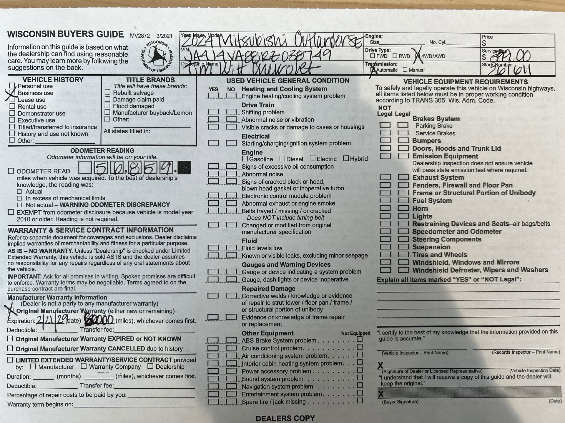 2024 Mitsubishi Outlander SE Black Edition S-AWC